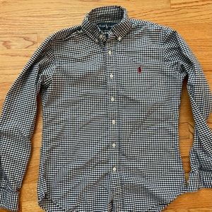 Men’s Small Button Down Checked Shirt Gently Worn Ralph Lauren Custom‎ Fit